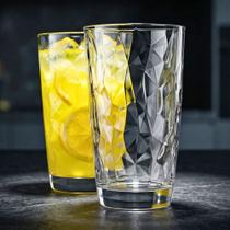 Kit 12pçs Copos de Água Long Drink Bormioli Rocco Diamond 470ml Vidro Italiano Original