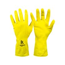 Kit 12PR Luva Latex Amarela Floc P Light - Kalipso