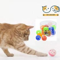 Kit 12un Bolinha Com Guizo The Cat's Ball Patinha/Peixinho Para Gatos - The Pets Brasil Kit 12un Bolinha Com Guizo The Cat's Ball Patinha/Peixinho Para Gatos - The Pets Brasil