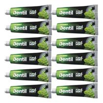 Kit 12un Creme Dental Dentil Ultra Mint Xilitol Sem Flúor Refrescância Natural