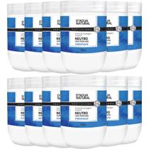 Kit 12un creme massagem corporal neutro 650g dagua natural