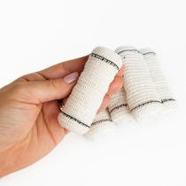Kit 12un Faixa Curativo Atadura Crepe Algodão 13 Fios Alta Qualidade Absorção Elasticidade