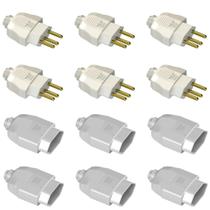 Kit 12un Plugue Tomada Macho Fêmea Branco 20a Weg