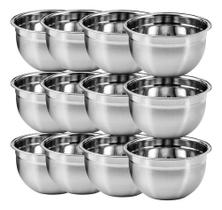 Kit 12un Tigela Bowl Mixing Saladeira Redonda Bacia Culinária Prática Aço Inox 4 Litros Antioxidante