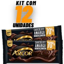 Kit 12x Barra Chocolate Amargo 70% Cacau 80g - Arcor Kit 12x Barra Chocolate Amargo 70% Cacau 80g - Arcor