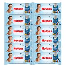 Kit 12x Lenços Umedecidos Huggies Tripla Proteção Azul C/88