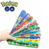 Kit 12x Pulseiras Pokémon Bracelete Bate Enrola Multicor Criança Kit 12x Pulseiras Pokémon Bracelete Bate Enrola Multicor Criança
