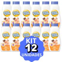 KIT 12X Talco Infantil Pom Pom 200Grs Previne Assaduras com Amido de Milho Bebê Baby