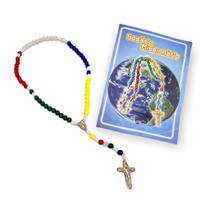 Kit 12x Terço Rosário Missionário Com Folheto Atacado Kit 12x Terço Rosário Missionário Com Folheto Atacado