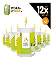 Kit 12x Vela Aromática Vela Perfumada 60g Aromaterapia Decoração - Capim Limão E Chá Branco