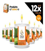 Kit 12x Vela Aromática Vela Perfumada 60g Bergamota Aromaterapia Relaxante