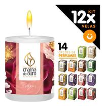 Kit 12x Vela Aromática Vela Perfumada Decoração Fragrância - Várias Opçoes Perfume