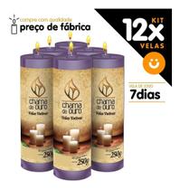 Kit 12x Vela De 7 Dias Atacado 250g Velas Na Cor Lilás