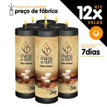 Kit 12x Vela De 7 Dias Atacado 250g Velas Na Cor Preta Kit 12x Vela De 7 Dias Atacado 250g Velas Na Cor Preta