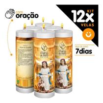 Kit 12x Vela De 7 Dias Oração Religiosa Anjo Da Guarda