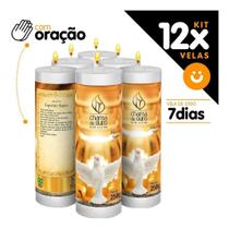 Kit 12x Vela De 7 Dias Oração Religiosa Espírito Santo