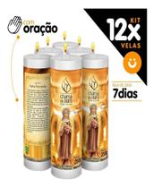 Kit 12x Vela De 7 Dias Oração Religiosa Santa Terezinha - Chama de Ouro