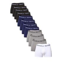 Kit 12X1 Cueca Boxer Microfibra Preto/Cinza/Branco/Marinho