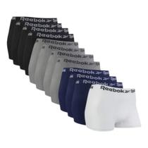 Kit 12X1 Cueca Boxer Microfibra Tamanho M Preto/Cinza/Branco/Marinho 016RKB24314SO Reebok
