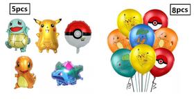 Kit 13 Balões Festa Pokemon Aniversário Pikachu Decoração