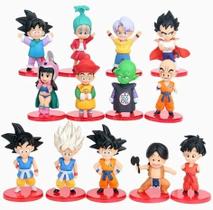 Kit 13 Bonecos Miniatura Dragon Ball Z Goku Vegeta Piccolo