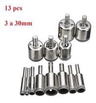 Kit 13 brocas diamantada vidro mármore cerâmica espelho piso Kit 13 brocas diamantada vidro mármore cerâmica espelho piso
