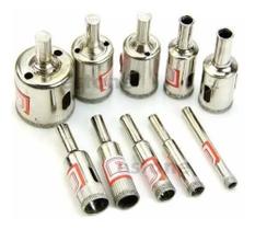 Kit 13 Brocas Diamantadas Ferramentas Para Furar Vidros Marmore