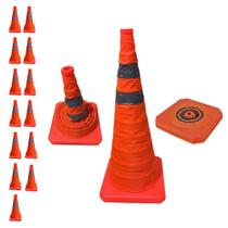 Kit 13 Cones Retrátil Refletivo 70cm Sinalização Laranja AB Mídia Kit 13 Cones Retrátil Refletivo 70cm Sinalização Laranja AB Mídia