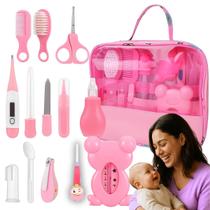 Kit 13 em 1 Peças de Higiene e Saúde para Bebê Cuidados Completo Infantil com Estojinho Recém Nascido