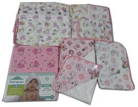 Kit 13 Fraldas 2 Cueiros 1 Toalha capuz Menina Kit 13 Fraldas 2 Cueiros 1 Toalha capuz Menina