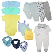 Kit 13 Pçs Roupa De Bebê Macacão Touca Body Menino Menina Kit 13 Pçs Roupa De Bebê Macacão Touca Body Menino Menina