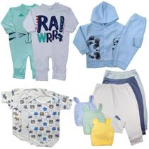 Kit 13 Pçs Roupinha Bebê Body Macacão Touca Moletom Inverno