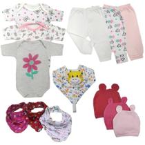 Kit 13 Peças Roupa De Bebê Body Mijão Touca Naninha Bandana Kit 13 Peças Roupa De Bebê Body Mijão Touca Naninha Bandana