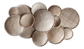 Kit 13 Peneiras Palha Bambu Artesanal Composição Decoração