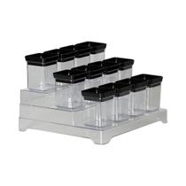 Kit 13 Porta Temperos Lumini Black Decorativo Organizador Kit 13 Porta Temperos Lumini Black Decorativo Organizador