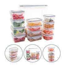 Kit 13 Potes Herméticos Premium Porta Mantimentos Empilhavel Com Tampa e Trava
