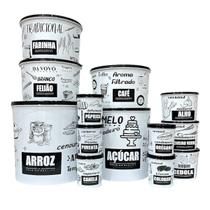 Kit 13 Potes Porta Mantimento Alimento Herméticos Decorado