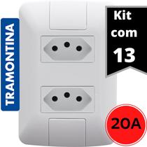 Kit 13 Tomadas Duplas 20A Tramontina 2P+T 20A/250V Aria