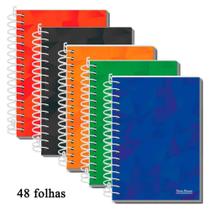 Kit 130 caderno caderneta de anotações espiral 48 folhas