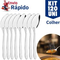 Kit 130 Colher de Mesa de Aço Inox Premium Talher Para Casas Restaurantes Bares Buffet Sopa Kit 130 Colher de Mesa de Aço Inox Premium Talher Para Casas Restaurantes Bares Buffet Sopa