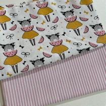 Kit 137 - 2 peças de tecido 100% algodão - medidas 20 cm x 150 cm Kit 137 - 2 peças de tecido 100% algodão - medidas 20 cm x 150 cm