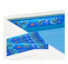 Kit 14 Adesivos Piscina Faixa Golfinhos 100cmx10cm