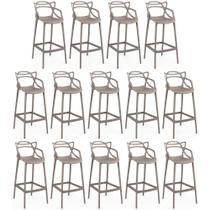 Kit 14 Banquetas Allegra com Encosto Design Cozinha/Bancada - Fendi Kit 14 Banquetas Allegra com Encosto Design Cozinha/Bancada - Fendi