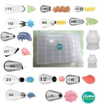 Kit 14 Bicos Confeitar Cake + Adap + Sacos + Maleta