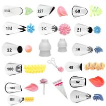 Kit 14 Bicos Confeitar Wilton + Adap + Tesoura + Sacos Kit 14 Bicos Confeitar Wilton + Adap + Tesoura + Sacos