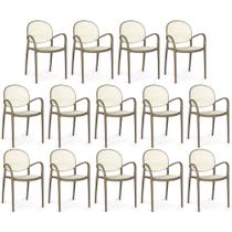 Kit 14 Cadeiras de Jantar Roma Com Braço para Sala e Cozinha - Branco/Cinza Escuro Kit 14 Cadeiras de Jantar Roma Com Braço para Sala e Cozinha - Branco/Cinza Escuro