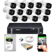 Kit 14 camera seguranca 720 Intelbras HD + dvr Intelbras 1016 C/HD 1TB