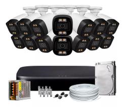 Kit 14 Câmeras Segurança Colorida Dvr Fullhd 16ch + Hd 1tb