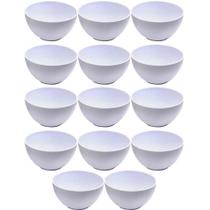 Kit 14 Cumbucas para Restaurante 356ml Brancas Tigelas de Plástico Lancherias Bares Cinquetti