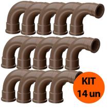 KIT 14 Curva Longa Pvc Marrom Soldável 50mm 90º Tigre